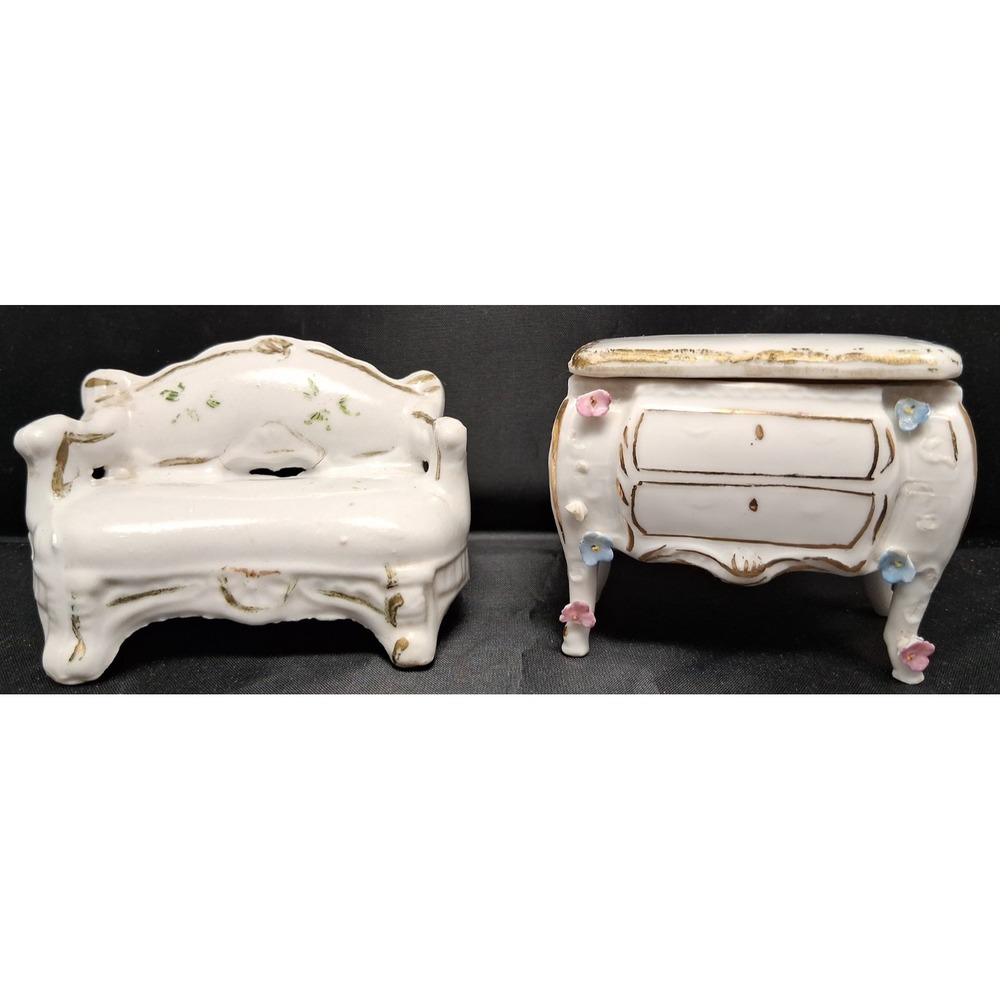 Chest of Drawers Triket box with couch both porcelain made in Germany